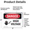 Signmission High Voltage Danger Sign, Vinyl Decal, 7in W x 5in L, 2PK OS-2PACK-DS-D-57-L-1326 - alternate 2